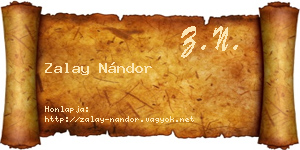 Zalay Nándor névjegykártya